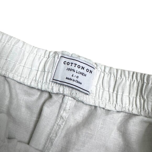 COTTON ON 100% Linen Lightweight Breathable Summer Boating Pants Mens Large - Picture 2 of 7